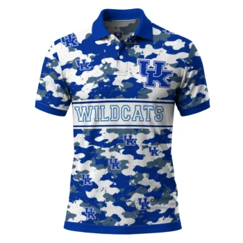 Kentucky Wildcats Polo Shirt Custom Camo Band Blue Best Selling