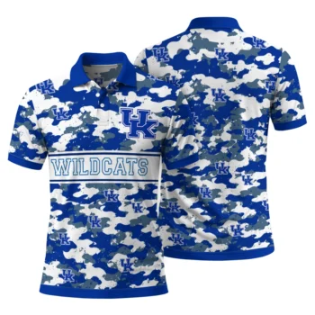 Kentucky Wildcats Polo Shirt Custom Camo Band Blue Fashion Forward