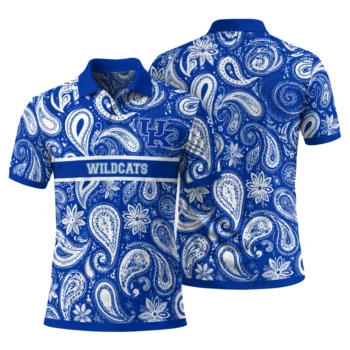 Kentucky Wildcats Polo Shirt Custom Paisley Band Blue Fashion Forward