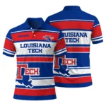 La Tech Polo Shirt Personalized Horizontal Blocks Blue Best Selling