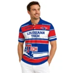 La Tech Polo Shirt Personalized Horizontal Blocks Blue Best Selling