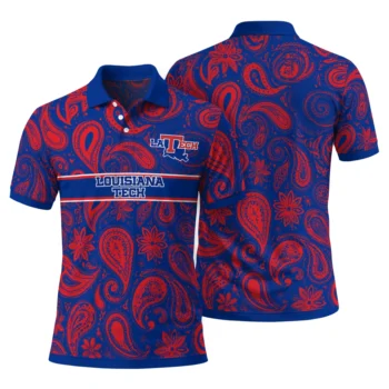 La Tech Polo Shirt Personalized Paisley Band Blue Fashion Forward