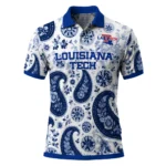 La Tech Polo Shirt Personalized Paisley Florals Blue White Best Selling