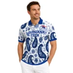 La Tech Polo Shirt Personalized Paisley Florals Blue White Best Selling