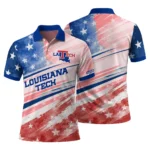 La Tech Polo Shirt Personalized Star Stripes Red Blue Best Selling