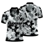 Las Vegas Raiders Polo Shirt Custom Pixel Camo Black Best Selling