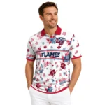 Liberty Flames Polo Shirt Personalized Floral Pinstripe Red White Best Selling