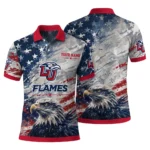 Liberty Flames Polo Shirt Personalized Star Brushstrokes Red Blue Best Selling