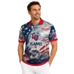 Liberty Flames Polo Shirt Personalized Star Brushstrokes Red Blue Best Selling