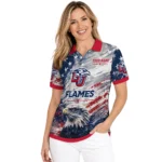 Liberty Flames Polo Shirt Personalized Star Brushstrokes Red Blue Best Selling