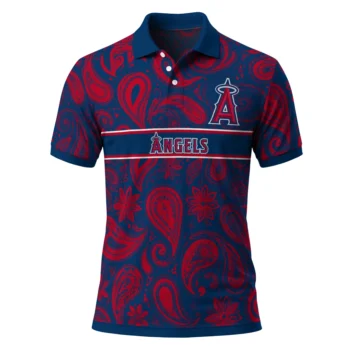 Los Angeles Angels Polo Shirt Personalized Paisley Band Blue Best Selling