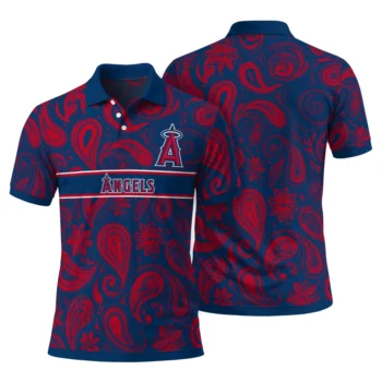 Los Angeles Angels Polo Shirt Personalized Paisley Band Blue Fashion Forward