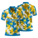 Los Angeles Chargers Polo Shirt Customized Pixel Camo Blue Best Selling