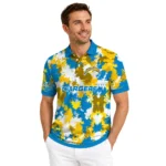 Los Angeles Chargers Polo Shirt Customized Pixel Camo Blue Best Selling