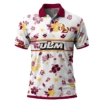 Louisiana Monroe Warhawks Polo Shirt Custom Floral Pinstripe Red White Best Selling