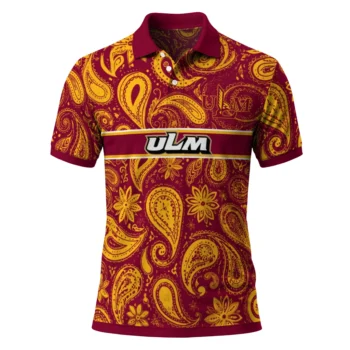 Louisiana Monroe Warhawks Polo Shirt Custom Paisley Band Red Best Selling