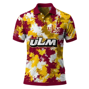Louisiana Monroe Warhawks Polo Shirt Custom Pixel Camo Red Best Selling