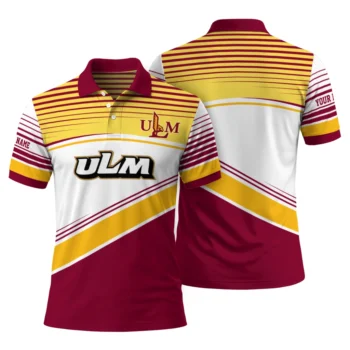 Louisiana Monroe Warhawks Polo Shirt Custom Slanted Stripes Red White Fashion Forward