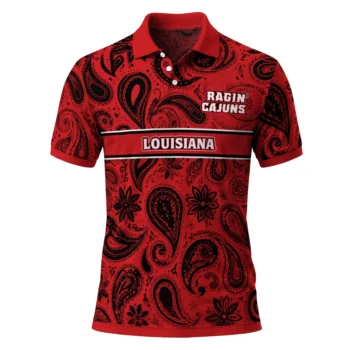 Louisiana Ragin Cajuns Polo Shirt Custom Paisley Band Red Best Selling