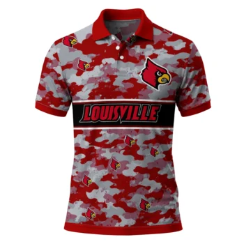 Louisville Cardinals Polo Shirt Customized Camo Band Red Best Selling