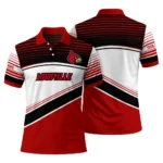 Louisville Cardinals Polo Shirt Customized Slanted Stripes Red White Best Selling