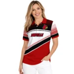 Louisville Cardinals Polo Shirt Customized Slanted Stripes Red White Best Selling