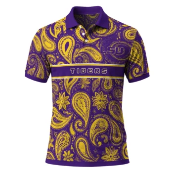 Lsu Tigers Polo Shirt Personalized Paisley Band Purple Best Selling