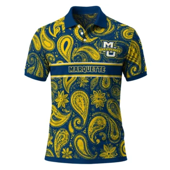 Marquette Golden Eagles Polo Shirt Personalized Paisley Band Blue Best Selling