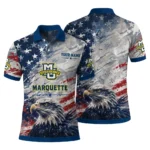 Marquette Golden Eagles Polo Shirt Personalized Star Brushstrokes Blue Best Selling