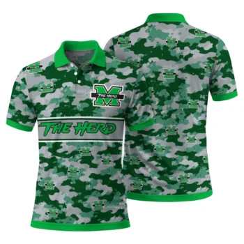 Marshall Thundering Herd Polo Shirt Custom Camo Band Green Fashion Forward