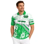 Marshall Thundering Herd Polo Shirt Custom Floral Angles Green White Best Selling