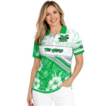 Marshall Thundering Herd Polo Shirt Custom Floral Angles Green White Best Selling