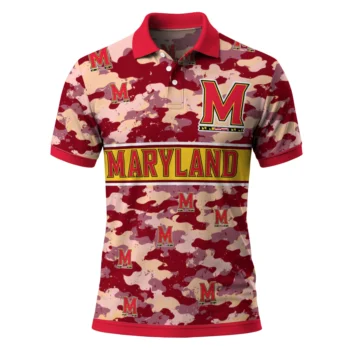 Maryland Terrapins Polo Shirt Customized Camo Band Red Best Selling