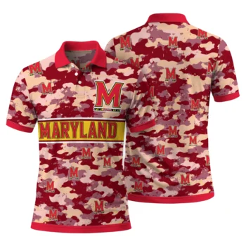 Maryland Terrapins Polo Shirt Customized Camo Band Red Fashion Forward