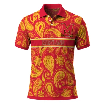 Maryland Terrapins Polo Shirt Customized Paisley Band Red Best Selling