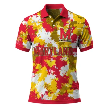 Maryland Terrapins Polo Shirt Customized Pixel Camo Red Best Selling