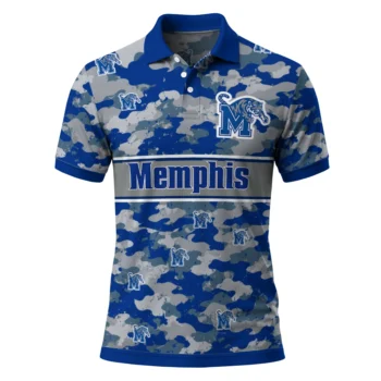 Memphis Tigers Polo Shirt Custom Camo Band Blue Best Selling