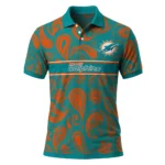 Miami Dolphins Polo Shirt Custom Paisley Band Aqua Best Selling