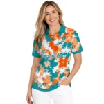 Miami Dolphins Polo Shirt Custom Pixel Camo Aqua Best Selling