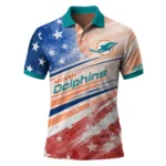 Miami Dolphins Polo Shirt Customized Star Stripes Red Blue Best Selling