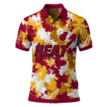 Miami Heat Polo Shirt - Personalized Pixel Camo Red