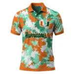 Miami Hurricanes Polo Shirt Customized Pixel Camo Orange Best Selling