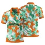 Miami Hurricanes Polo Shirt Customized Pixel Camo Orange Best Selling