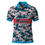 Miami Marlins Polo Shirt Customized Camo Band Blue Best Selling