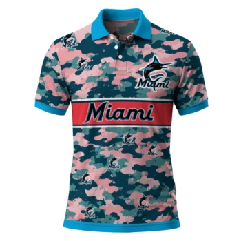 Miami Marlins Polo Shirt Customized Camo Band Blue Best Selling