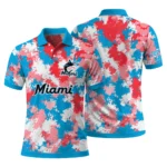 Miami Marlins Polo Shirt Customized Pixel Camo Blue Best Selling