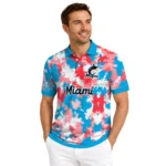 Miami Marlins Polo Shirt Customized Pixel Camo Blue Best Selling