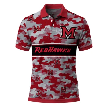 Miami Redhawks Polo Shirt Customized Camo Band Red Best Selling