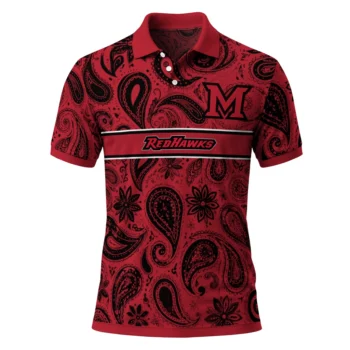 Miami Redhawks Polo Shirt Customized Paisley Band Red Best Selling