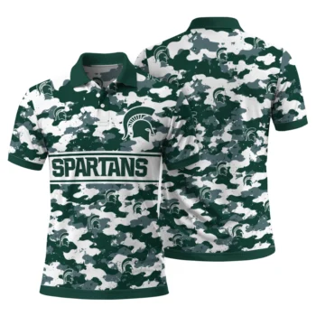 Michigan State Spartans Polo Shirt Personalized Camo Band Green Fashion Forward